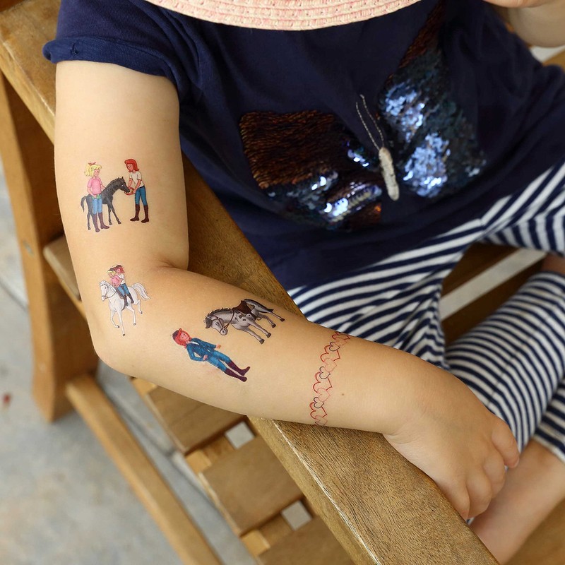 Papierdrachen Bibi & Tina Tattoos for Children, Skin-Friendly Children's Tattoos,