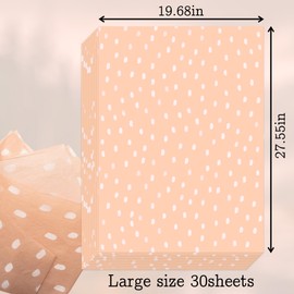 Hi Sasara 30 Sheets Large 20x 28 inch Pink Doodle Dot Tissue Paper,Pink Irregular Dot Tissue Paper for Gift Bags,Pink Irregular Dot Tissue for Birthday Christmas,Holiday (Pink)