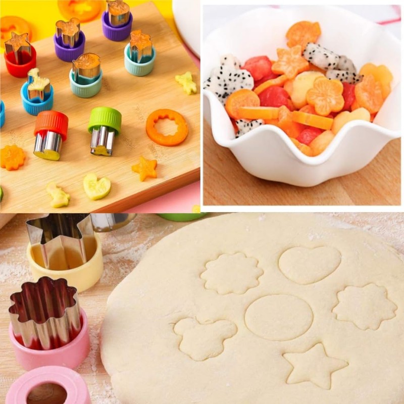 Vegetable Cutter Shapes Set, 27 Pack Mini Cookie Cutter, Mini