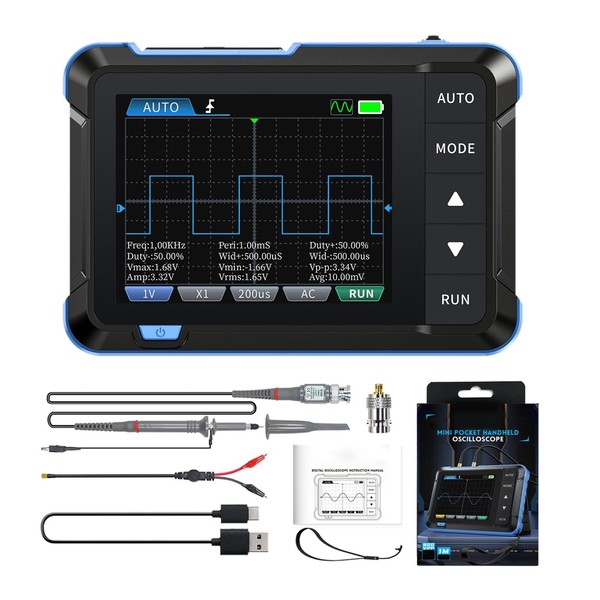 DSO153 Mini Oscilloscope, 2 in 1 Portable Digital Oscilloscope, 2.8”