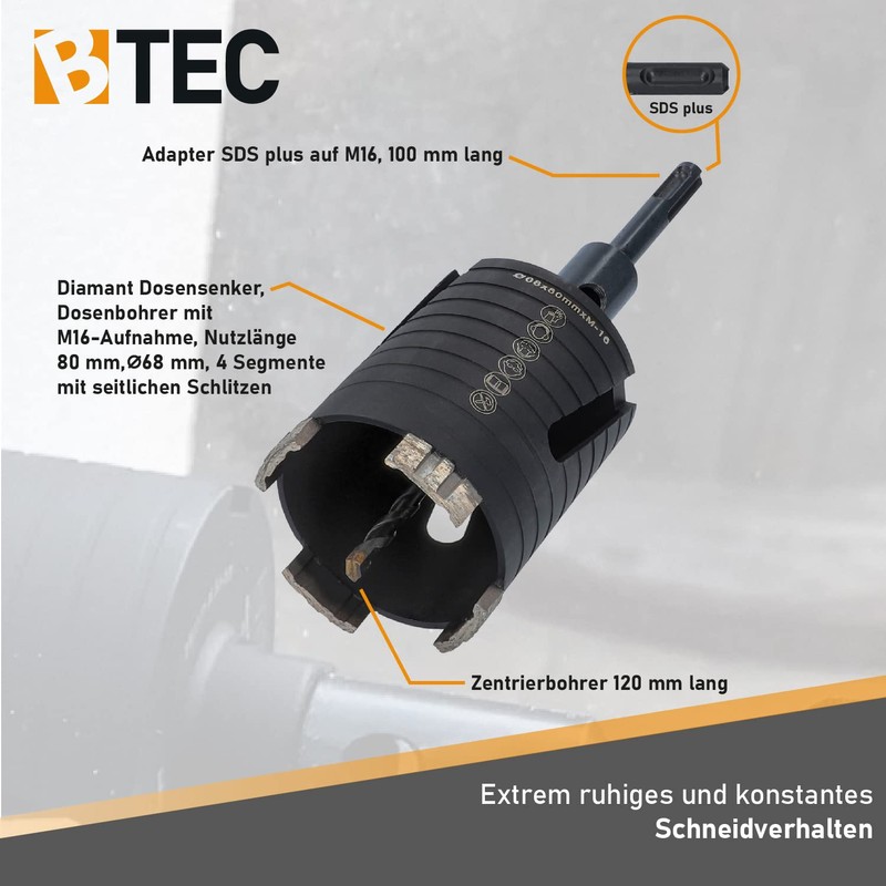 Diamond Socket Drill Bit for Masonry with SDS-Plus Socket -