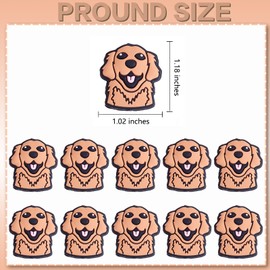 HUAAPLEGO 10 Pcs Silicone Focal Beads Animal Beads Cute Keychain Beads for Keychain Making Beaded Pens Lanyards Shoe Decorations Bag Pendants DIY Crafts(Golden Retriever)