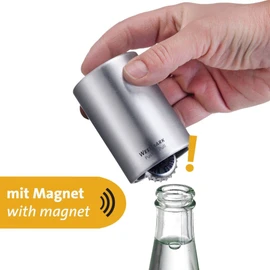 Westmark 2 Automatic Bottle Openers / Bottle Openers for Opening Bottle Cap Bottles, Brushed Aluminium, Push & Pull, Silver, 618822E3
