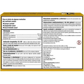 XL-3 - Antigripal. Ayuda a aliviar los síntomas del resfriado común como congestión nasal, dolor de cabeza, cuerpo cortado y ojos llorosos. Caja con 10 tabletas.