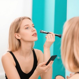 Contour Blending Brush - Angled Nose Contouring Brush | U Shaped Anti Slip Grip Make up Supplies for Blending Sculpting Highlighting Defining