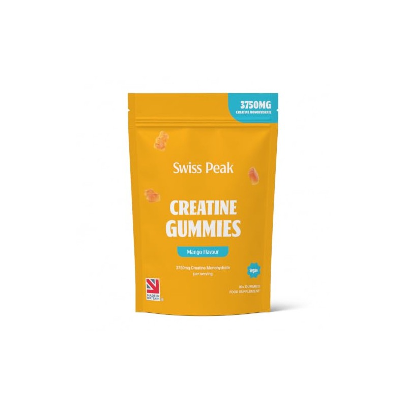 Swiss Peak Creatine Gummies 3750mg Creatine Monohydrate Mango Flavour 90