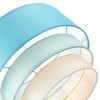 Contemporary Round Triple Tier Teal/Blue Cotton Fabric Designer Pendant Lighting