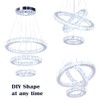 Dixun LED Chandeliers Modern Ceiling Light Fixture 3 Rings Adjustable