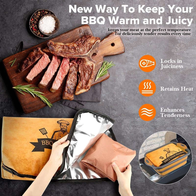 BBQ Blanket for Resting Meat, 21in Reusable Smoker Grilling Meat