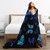 Blue Butterfly Soft Warm Throw Blanket Lightweight Flannel Fleece Bed
