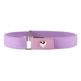 Ladeheid P15G Girls' Elastic Belt 1-6 Years 34-65 cm, Purple/Heart