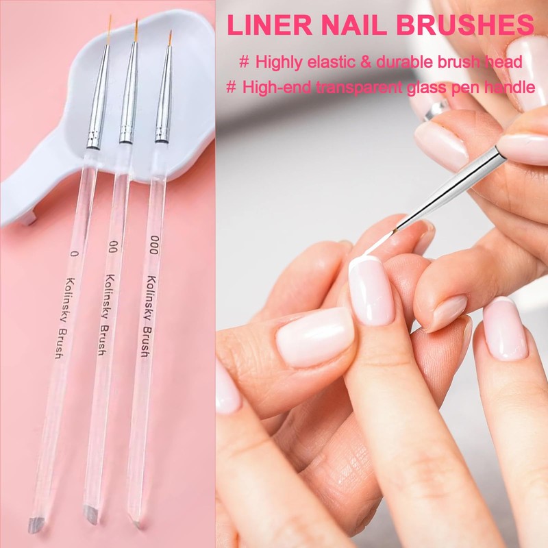 HYWWPFLAY Jelly Nail Stamper & Liner Nail Art Brushes -