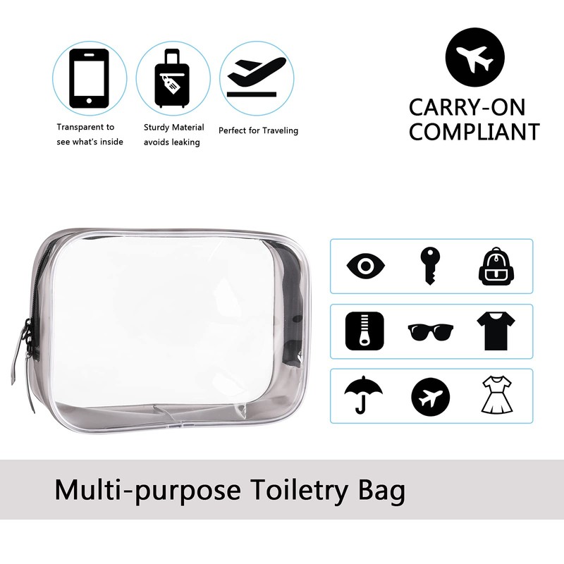 Buminee Clear Travel Bags for Toiletries, Lightweight Toiletry Bag, 2