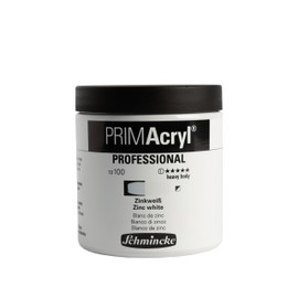 Schmincke - PRIMAcryl® Professional finest brilliant acrylic paint, zinc white, 237 ml jar, 13 100 053, premium acrylic paint, acrylic painting, professional quality