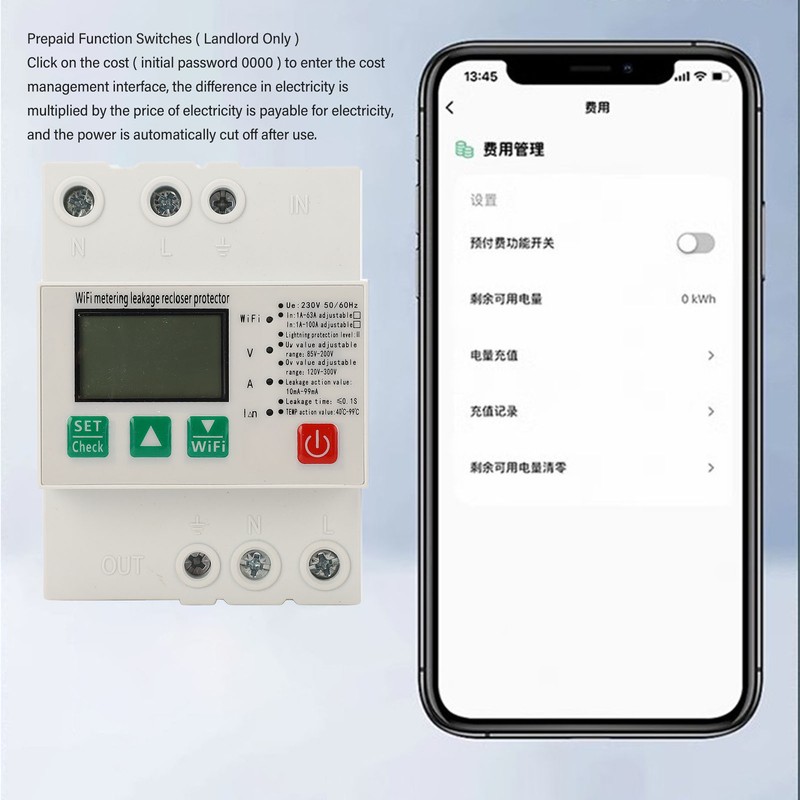 Smart WiFi Circuit Breaker Over Under Voltage Leakage Lightning Protector