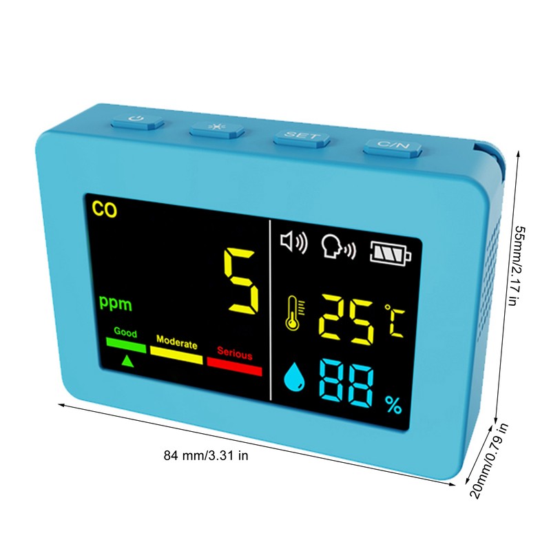 Portable Air Quality Meter 3in1 CO Temperature and Humidity Tester