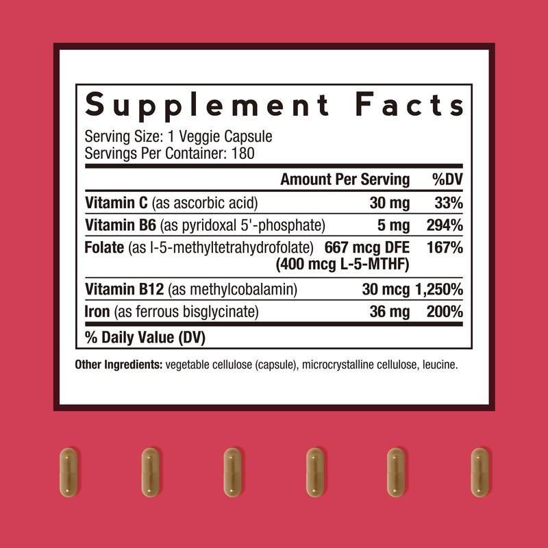 Doctor's Recipes Iron Supplement for Women Men - Gentle Iron