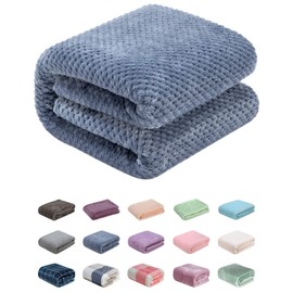Fuzzy Throw Blanket, Plush Fleece Blankets for Adults, Toddler, Boys and Girls, Warm Soft Blankets and Throws for Bed, Couch, Sofa, Travel and Outdoor, Camping (Throw(50"x70"), L-Smoked Blue)
