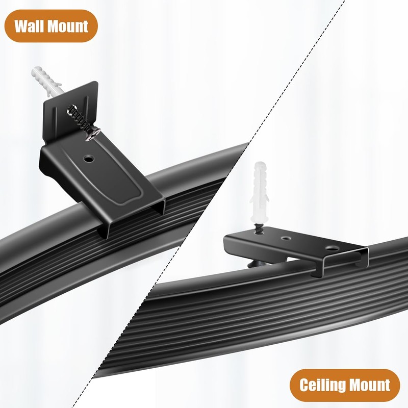 Curtain Track Brackets, Curtain Track Wall Mounting Hardware Black Curtain