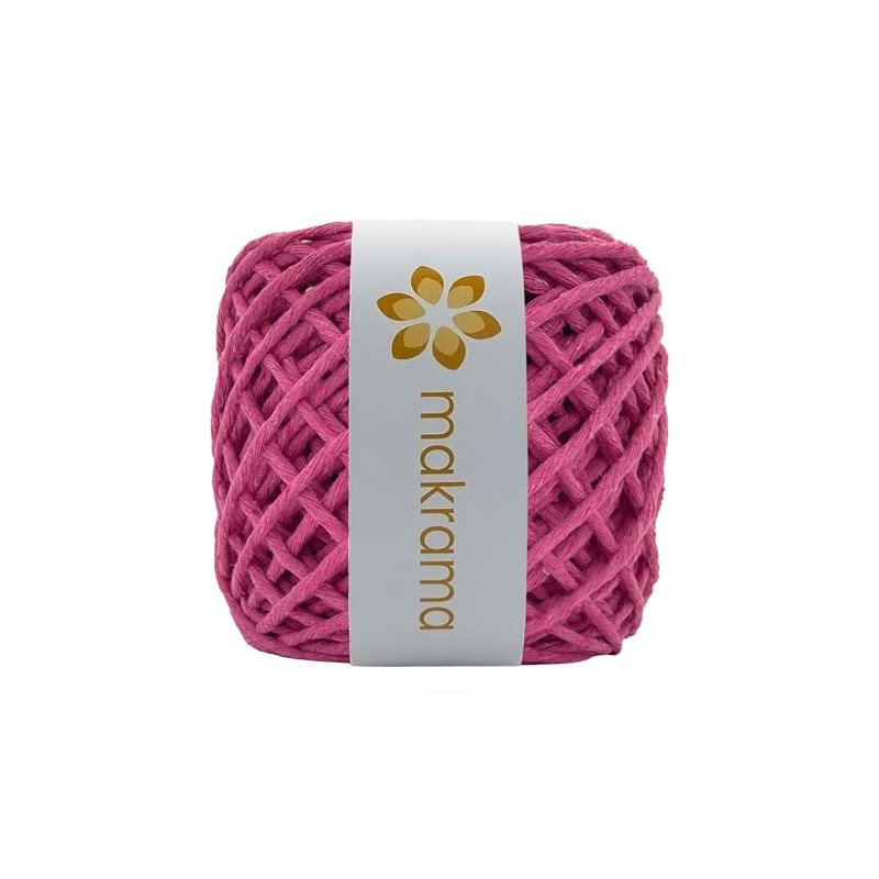 MAKRAMA Hilaza de Algodón 4mm Macramé 500g Colores (Rosa Fucsia)