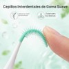 300 cepillos interdentales de doble uso, silicona suave, púas dentales