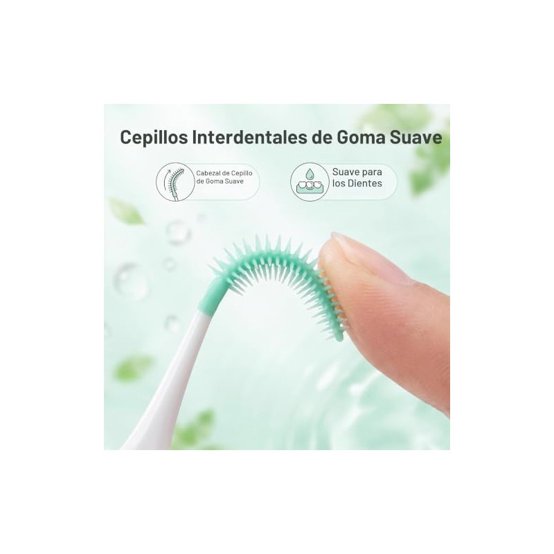 300 cepillos interdentales de doble uso, silicona suave, púas dentales
