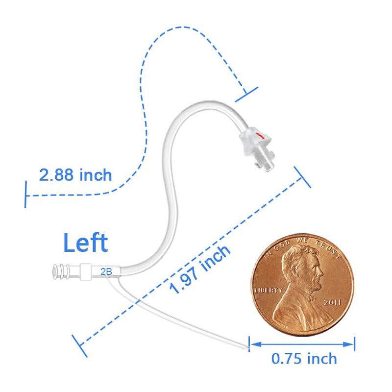 Banglijian Hearing Amplifier Replacement Slim Sound Tubes for BLJ-707 (Blue-Left