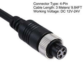 sourcing map Video Aviation Cable 4 Pin 9.84 ft 3 Meter Shielded Male to Female Cable