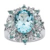 PalmBeach Sterling Silver Oval Shaped Genuine Blue Topaz Ring Sizes