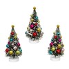 RAZ Imports Mini Decorated Christmas Tree Figurines - Set of