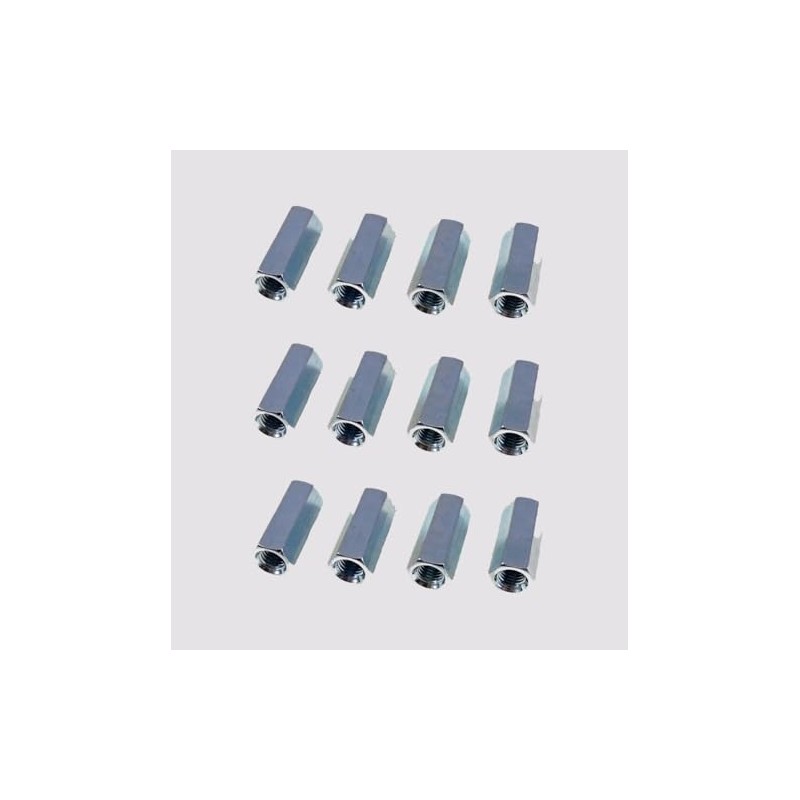 12 Pack 1/4-28 X 7/8" Long Fine Thread Hex Coupling