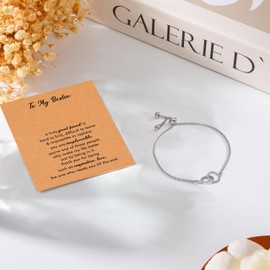 RZKING Bracelets For Women, Evil Eye Sun Moon Wave Charm Bracelets For Women, Friendship Bracelets, Gifts For Sister, Birthday, Thank You, Inspirational Gifts For Women, 16, Stainless Steel, no