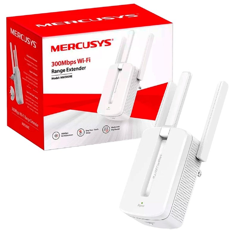 MERCUSYS MW300RE, 300Mbps, Repetidor Wireless WiFi, 2.4GHz, 3 x Antenas