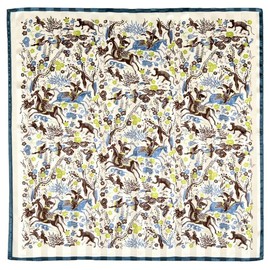 Hitoto Yamamoto Shoten Silk Road Chisasa Pattern Scarf, Yamato Chisa, Off [1834-A], Made in Japan, Japanese Pattern, Inbound Souvenir