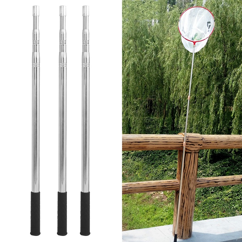 3Pcs 8mm Stainless Steel Harpoon Rod Diddle Net Stick Fishing