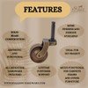 STALLION HARDWARE Antique Brass Caster Wheels 1 3/8Inch Wheel Diameter