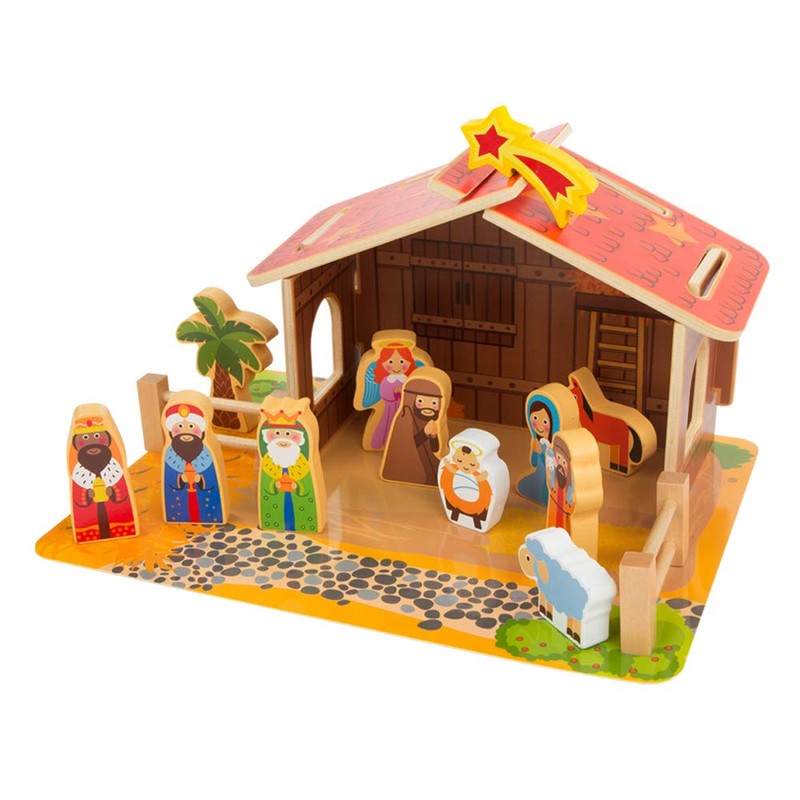WOOMAX 46204 Wooden Nativity Scene 20 Pieces 20 Pieces