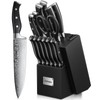 D.Perlla Knife Set, 14 PCS Stainless Steel Kitchen Knives Block