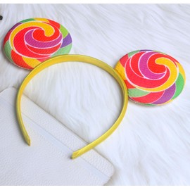 TOP HUNTER Lollipop Mouse Ears Headband – Colorful Sequin Costume Hair Accessory for Party Supplies