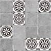 CHGCRAFT 36pc Black Floral Pattern Tile Stickers Waterproof Tile Stickers