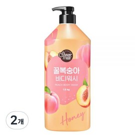 Shower Mate 샤워메이트 복숭아 바디워시 과일향, 1.5kg, 2개 [1200g x 2개] Shower Mate Peach Body Wash Fruit Scent, 1.5kg, 2 pieces [1200g x 2 pieces]