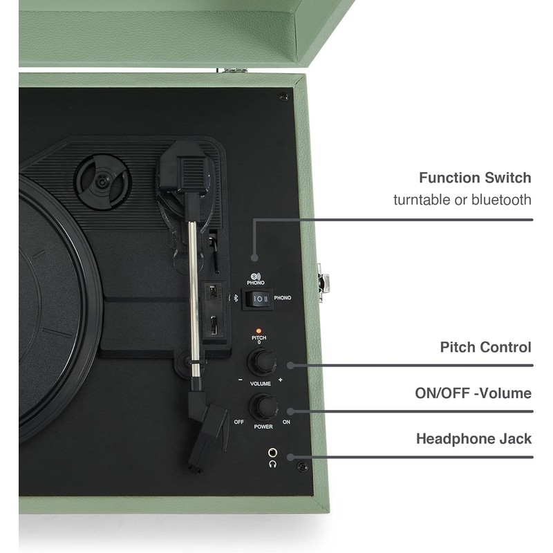 CROSLEY Crosley Voyager Sage - Bluetooth Portable Turntable
