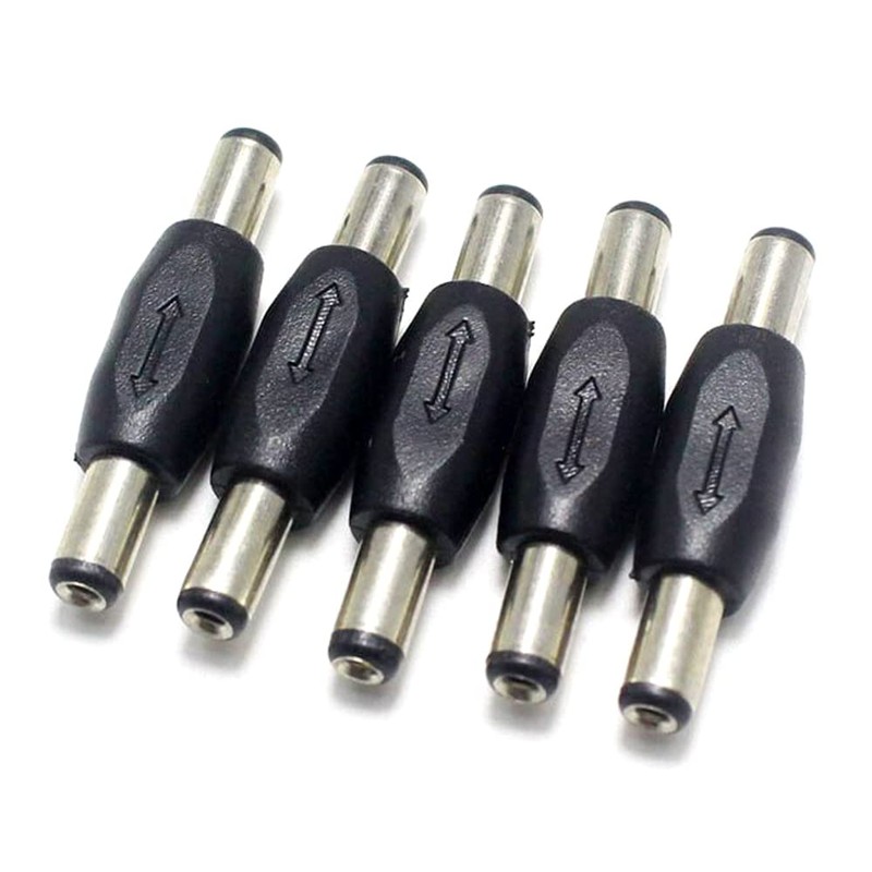 2pcs Audio Fan DC Power Connector 2.1x5.5mm Male to Male