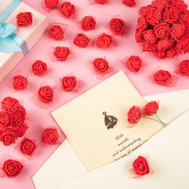 XJWWHZ 576Pcs Mini Valentine's Day Fake Rose Flower Heads, Small Artificial Roses for DIY Wedding, Flowers Accessories for Hair Clips Headbands Dress