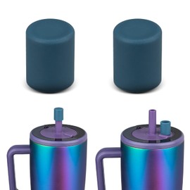 TERPINK 2 Pack Magnetic Straw Caps Compatible with BrüMate All Era and Resa Tumblers, Silicone Straw Caps Toppers Compatible with Brumate Accessories, Straw Covers Protectors BPA Free (Dark Blue)
