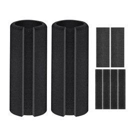 Pack of 2 Foam Handles, Tube Non-Slip Hand Grip Fitness Tool, 20 mm Inner Strap, 108 mm Length, Black for Sports, Fitness, Scooter, Travel and Motorcycle