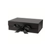 Black Luxury Magnetic Gift Box with Satin Lid Ribbon Foldable
