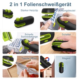 Ankilo Mini Film Sealer 2 in 1 Reusable Bag Sealer with Cutter Sealing Machine Hand Sealing Device for Plastic Bags Bags Pack of 2