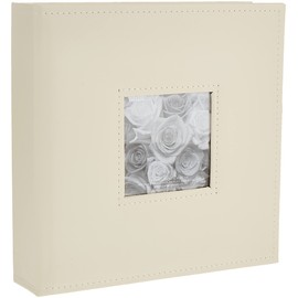 Pioneer Photo Albums 120-Pocket 3-Ring Sewn Leatherette Frame Cover Photo Box for 4 by 6-Inch/5 by 7-Inch/6 by 8-Inch Prints, Ivory