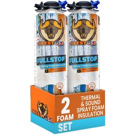 BEEST FullStop Spray Foam Insulation for Wall & Attic (40 Board ft/sq.ft) Perfect Heat & Acoustic Proofing for Reduced Energy Bills - One Component Polyurethane Foam Insulation Can - 2 Pack (26.8 oz)